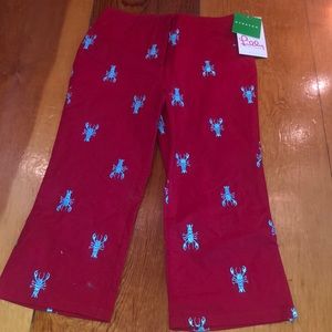 Lilly Pulitzer Red Embroidered Lobster Pants